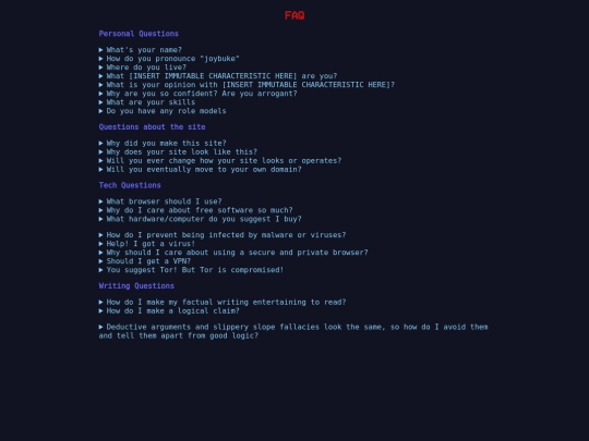faq screenshot