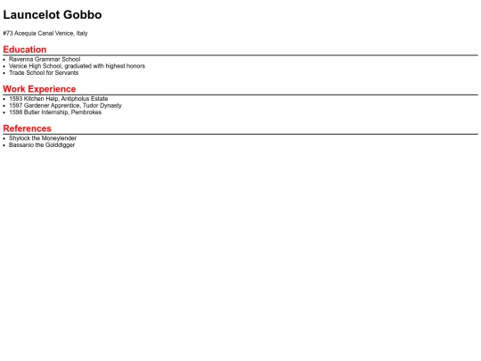 gobbo-resume screenshot