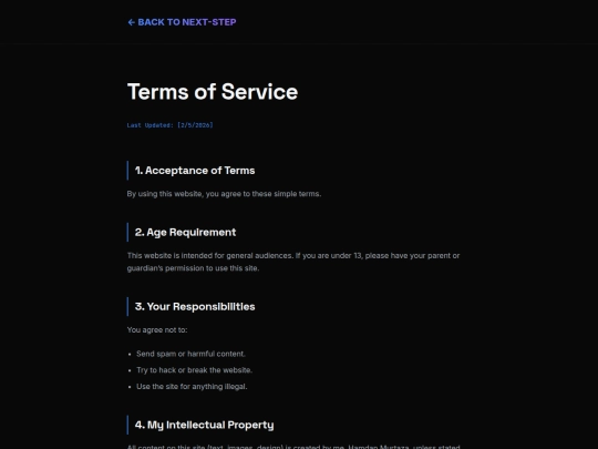 terms screenshot