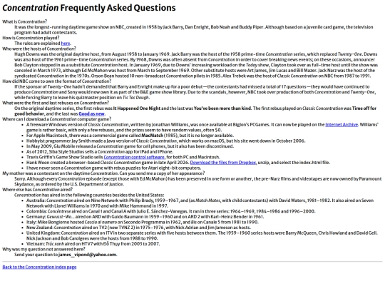 gameshow/conc-faq screenshot
