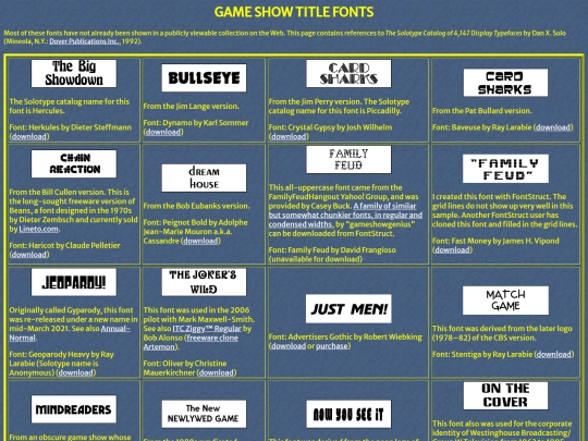 gameshow/gsfonts screenshot