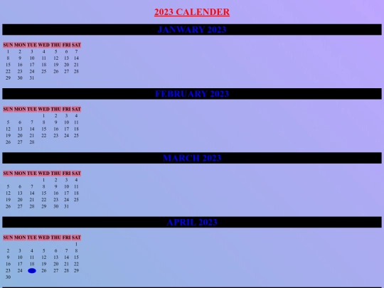 CALENDER/calender screenshot