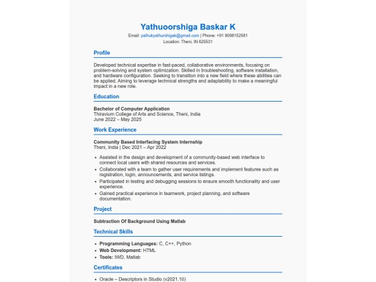 Resume/BUBU screenshot