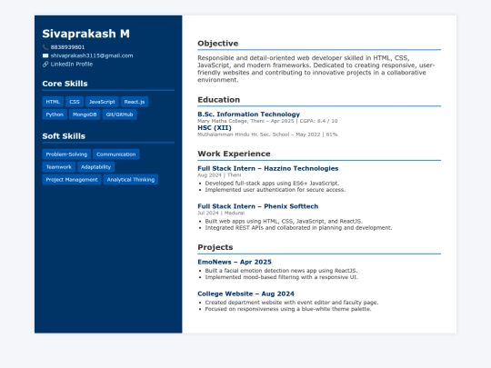 Resume/resume screenshot