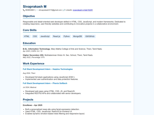 Resume/resume5 screenshot