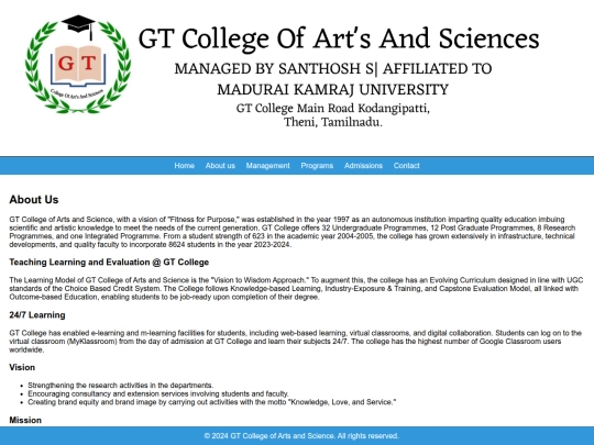 college/about screenshot