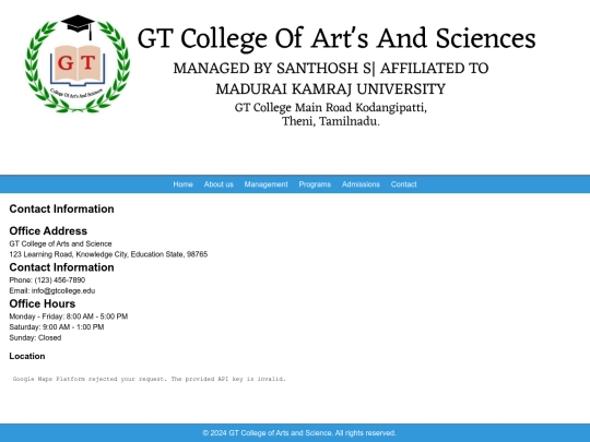 college/contact screenshot