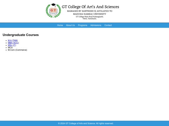 college/ug_courses screenshot