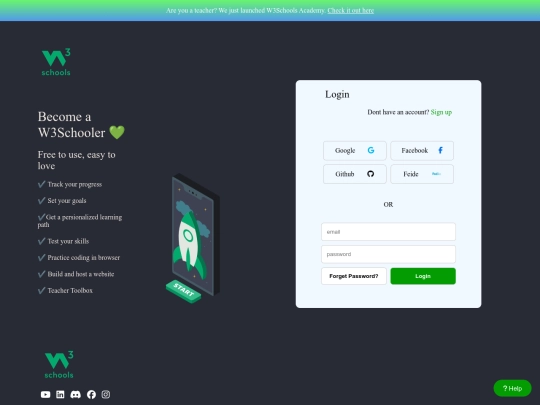 w3Schoollogin/W3login screenshot