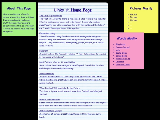 Links screenshot