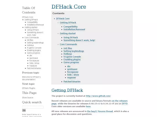 docs/Core screenshot
