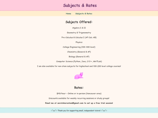 subjects screenshot
