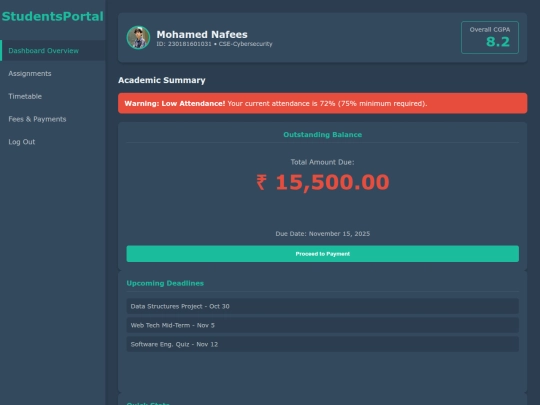 dashboard screenshot