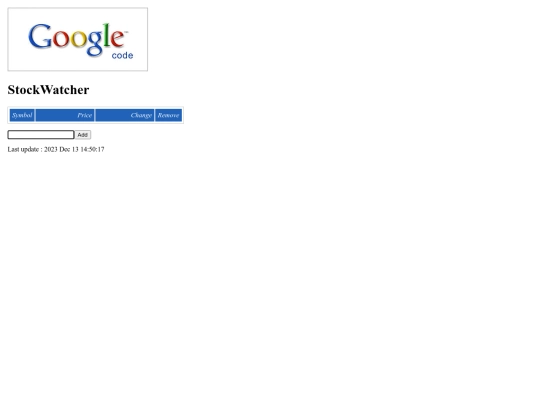 war/StockWatcher screenshot
