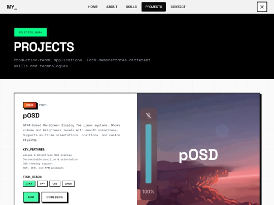 projects screenshot