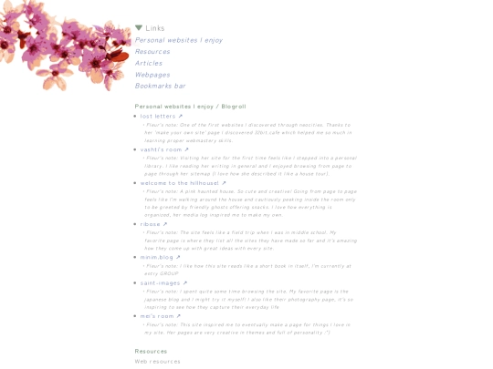 links screenshot