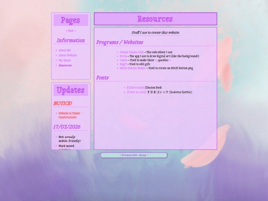 about/resources screenshot