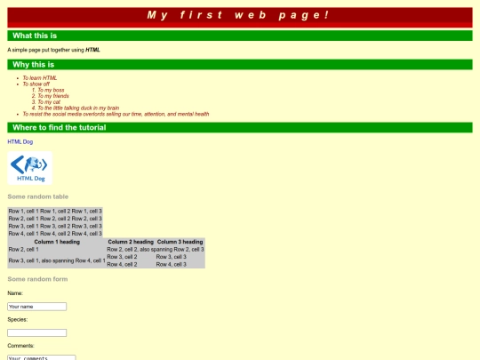 MyFirstWebpage screenshot
