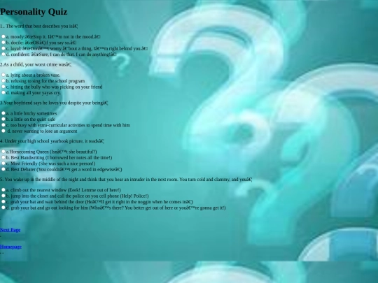 online quiz screenshot