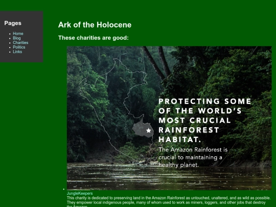 pages/charities screenshot