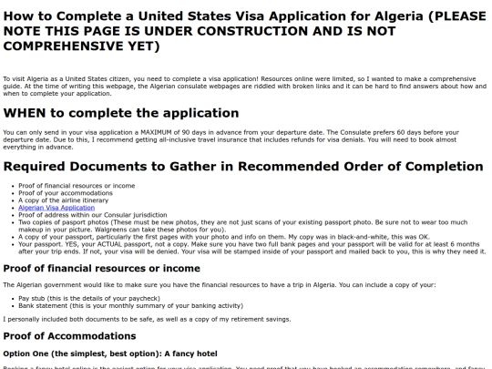 algeria-visa-instructions screenshot