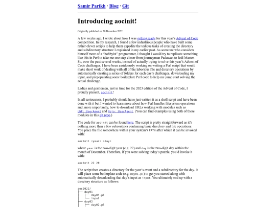 blog/introducing-aocinit screenshot