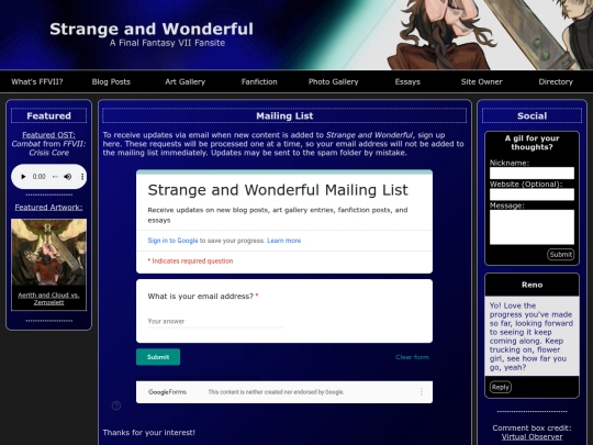 mailinglist screenshot