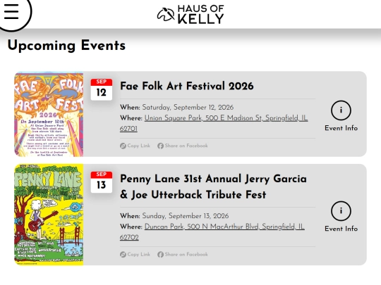 events screenshot