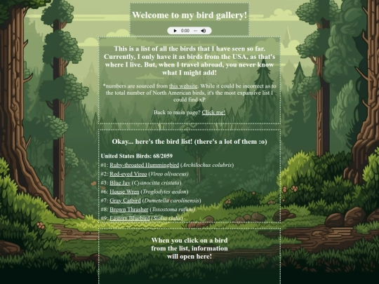 birdlist screenshot