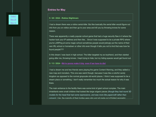 dreamdiary/may2024 screenshot