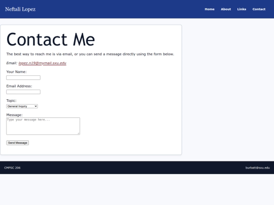 pages/contact screenshot