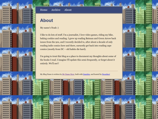 blog/about screenshot
