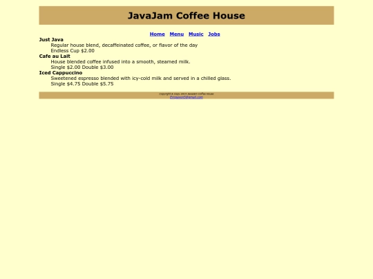 JavaJam/menu screenshot