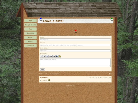 guestbook screenshot