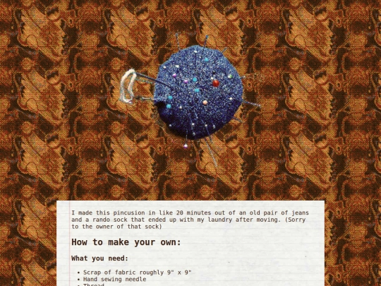 sewing/pincushion screenshot