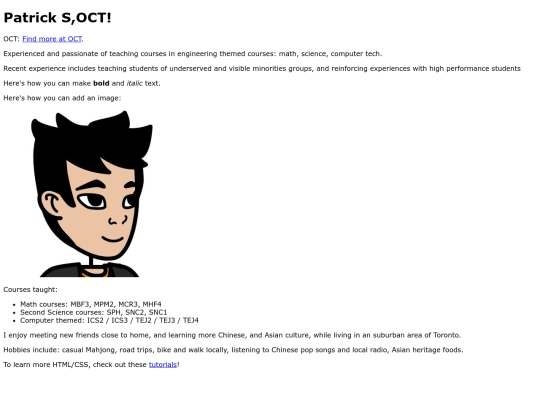 eportfolio/about_patrick screenshot