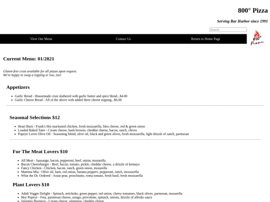 menu screenshot