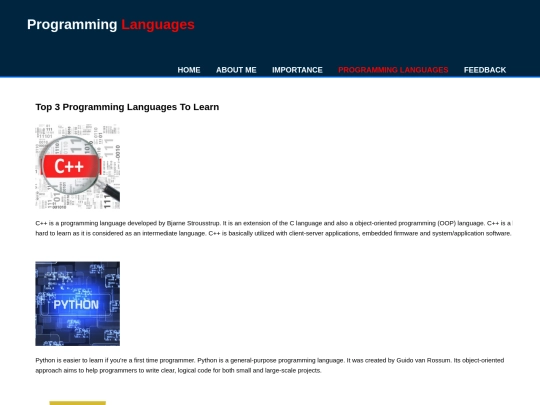 languages screenshot