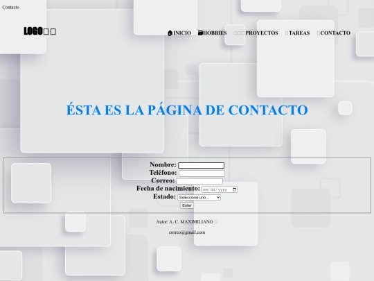pages/contacto screenshot