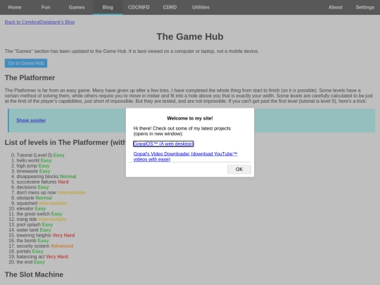 blog/game_hub screenshot