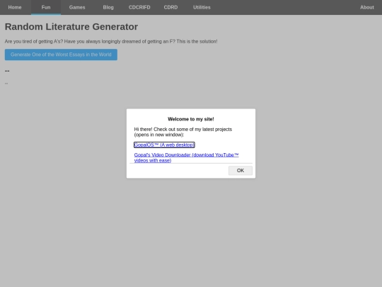 cool_webpages/random_literature screenshot