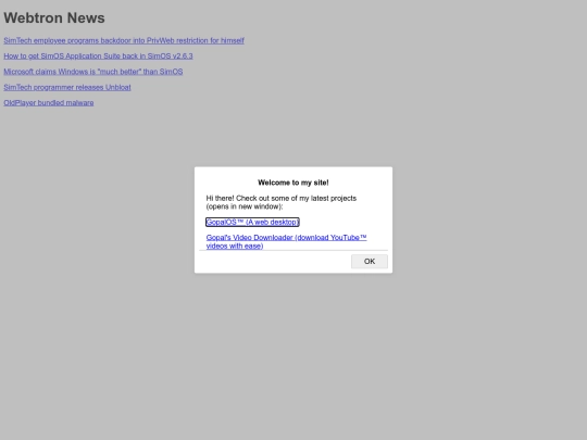 cool_webpages/webtron_about_news screenshot