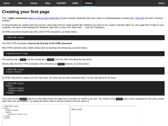 learn/creatingfirstpage screenshot
