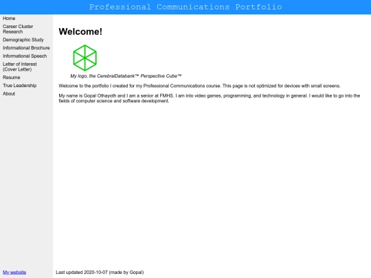 profcom-portfolio screenshot