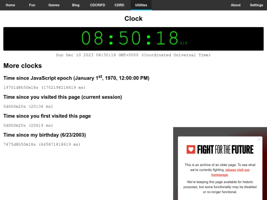 utilities/clock screenshot