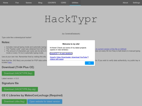 utilities/hacktypr screenshot