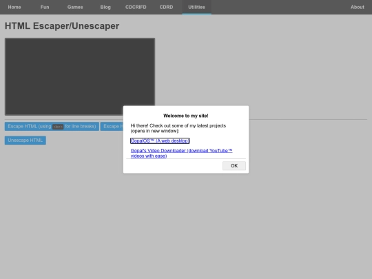 utilities/html_escaper screenshot