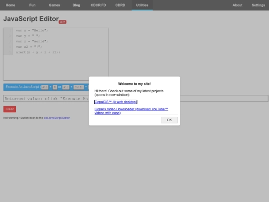 utilities/javascript_editor screenshot