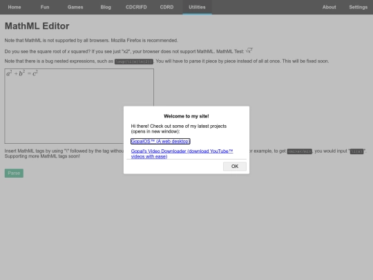 utilities/mathml screenshot