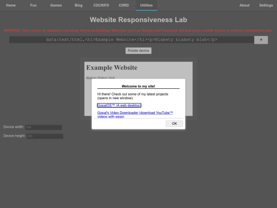 utilities/responsiveness screenshot